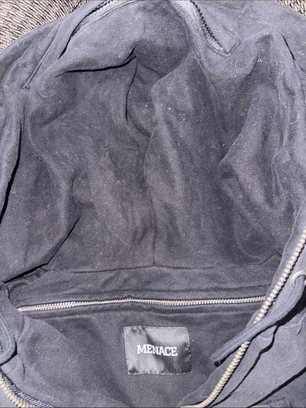 Brand new Men's or Women’s Black Menace Hoodie Messenger Bag! Distressed/ large